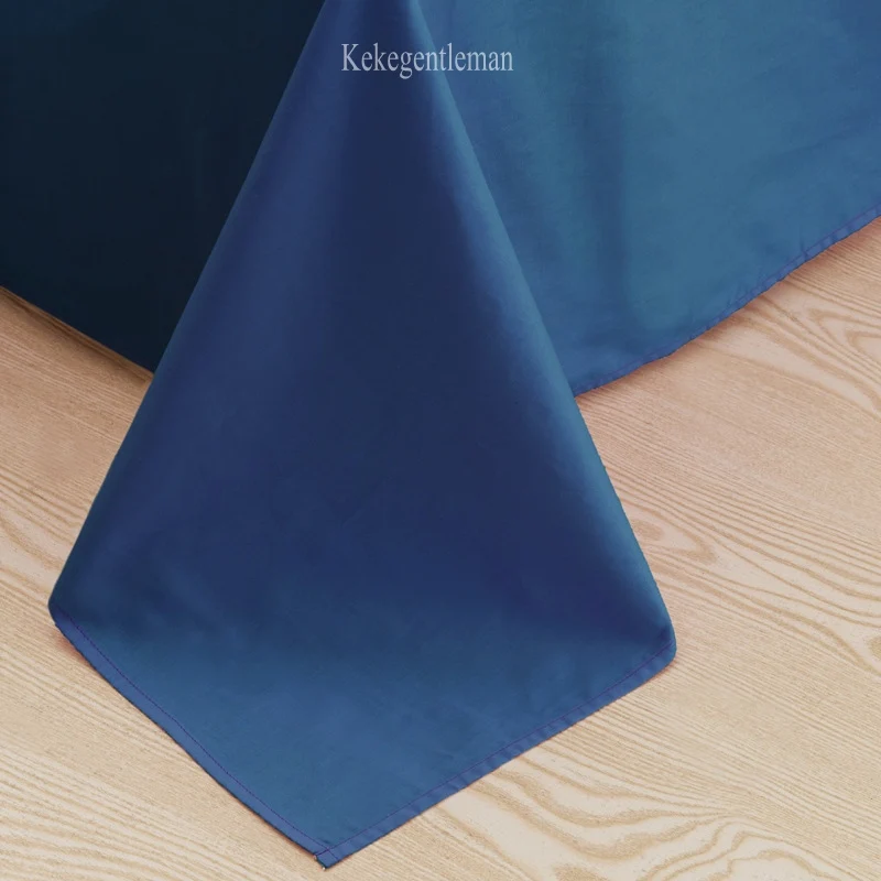 Navy blue Серый, белый, черный, хлопок, роскошный плоский лист, простыня, покрывало, постельное белье, наволочка, односпальная, полная, королева, король, сплошной цвет - Цвет: Navy blue