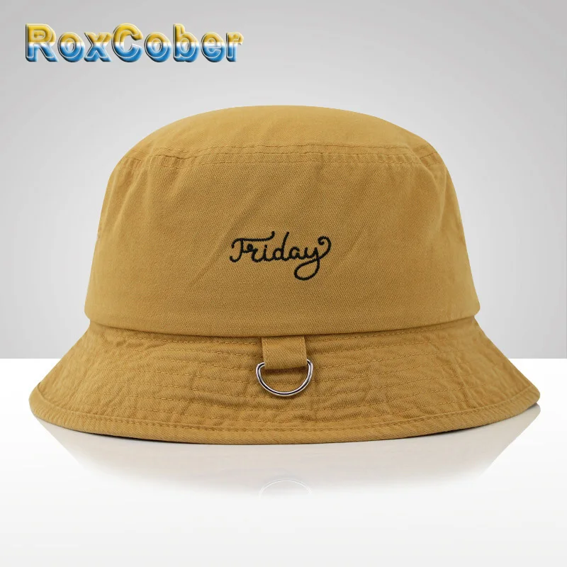 

RoxCober Women Men Outdoor sun protection bucket hat Letter embroidered beach hat bob chapeau cap fisherman hat fishing hat