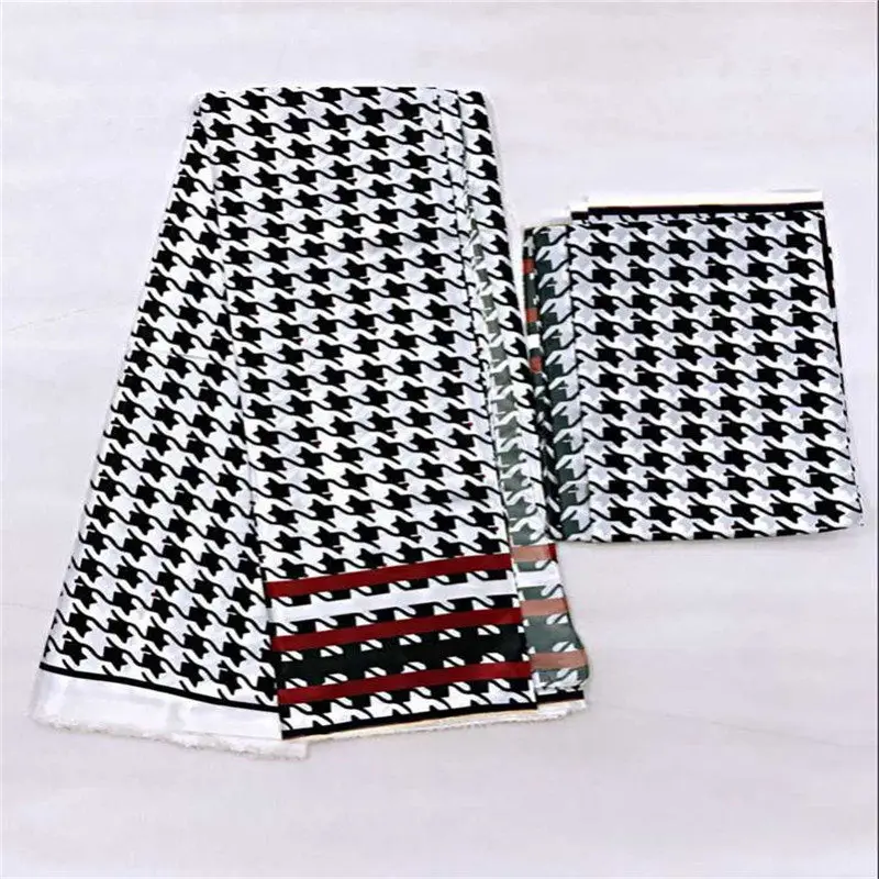 Африканский воск Шелковый Анкара 2019 сатиновая ткань 4 ярдов + 2 ярда шарф модный