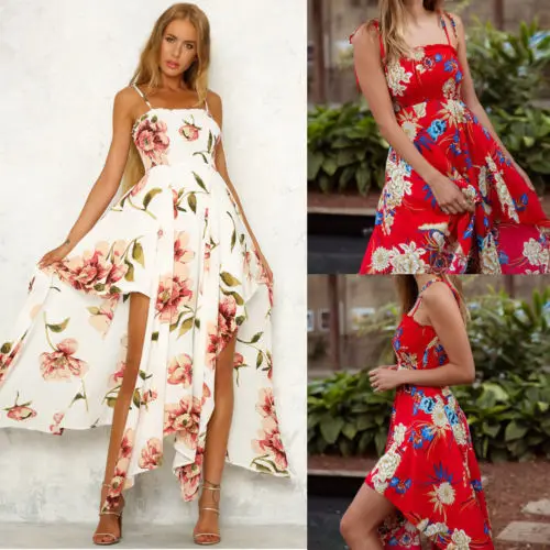 Женское Летнее Длинное Макси платье Boho вечернее пляжное сарафан|Женские платья| |