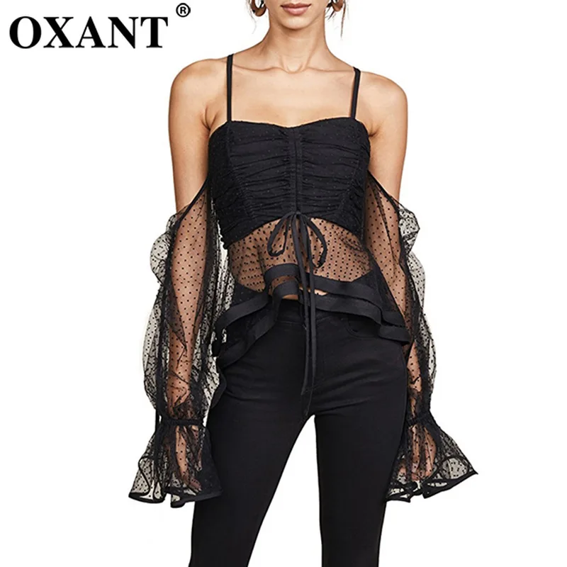 Женский топ на бретельках-спагетти с открытыми плечами | Женская одежда