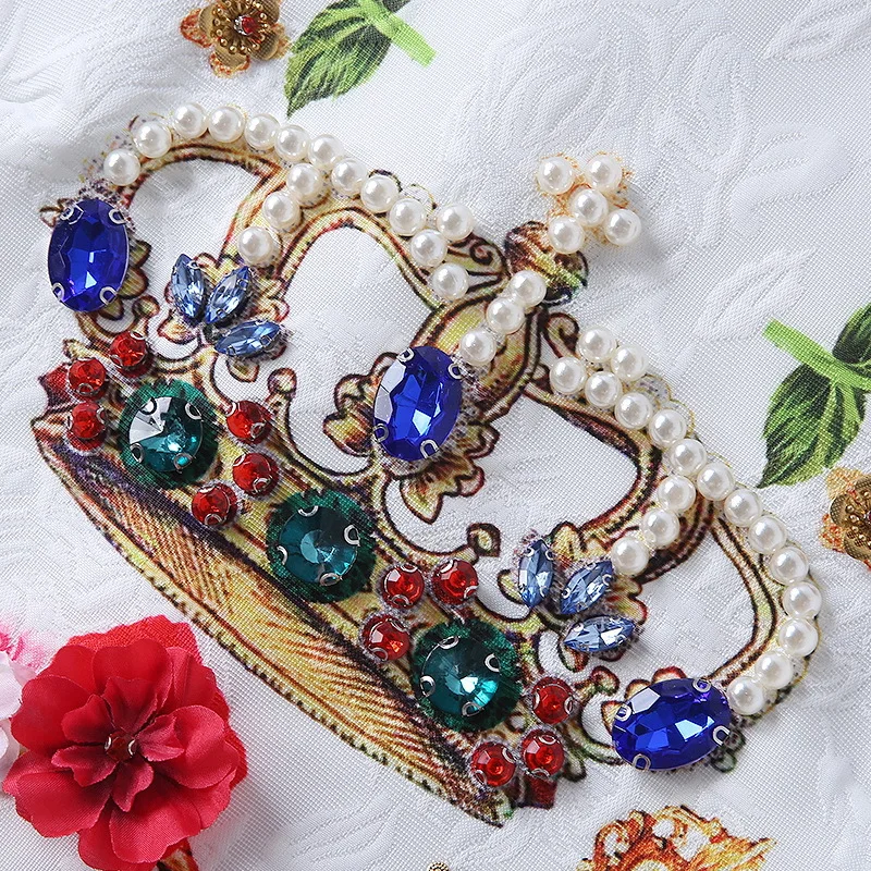 Новое летнее женское платье Whtie Бисер цветок Высокое качество без рукавов Vestidos