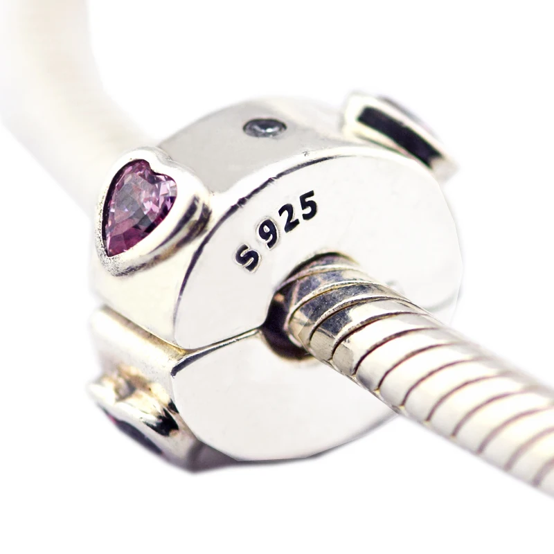 День Святого Валентина Взрыв клип любовь необычные Fuchsia розовый серебристый 925