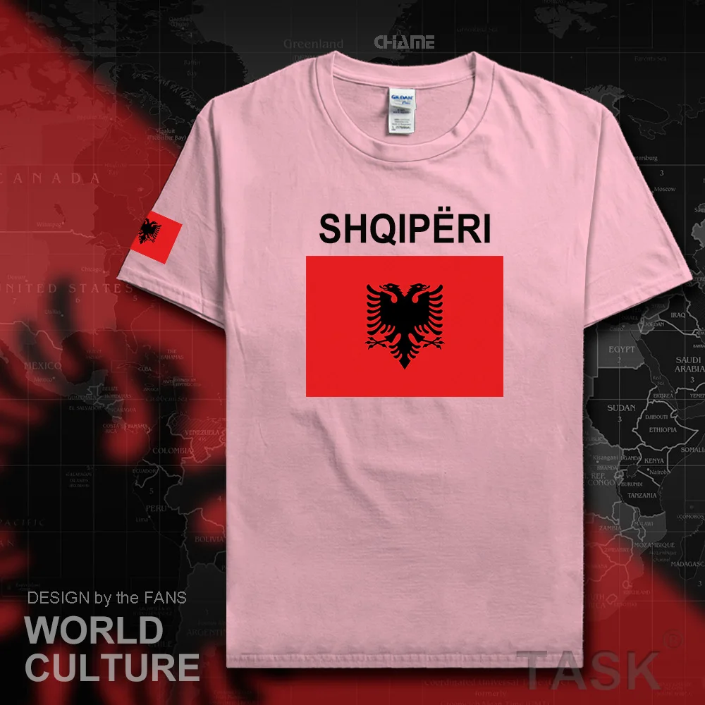 Футболка мужская с надписью Албании 100% хлопок 2017 | Мужская одежда