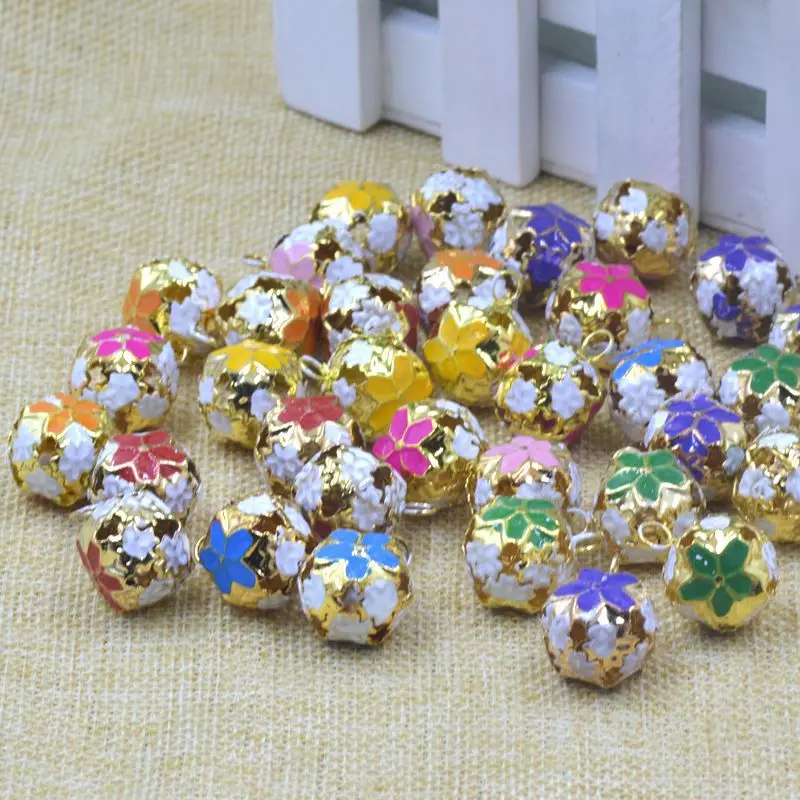 5 шт./лот 14 мм цветок мяч Bells Утюг колокольчики DIY ювелирных Аксессуары украшение