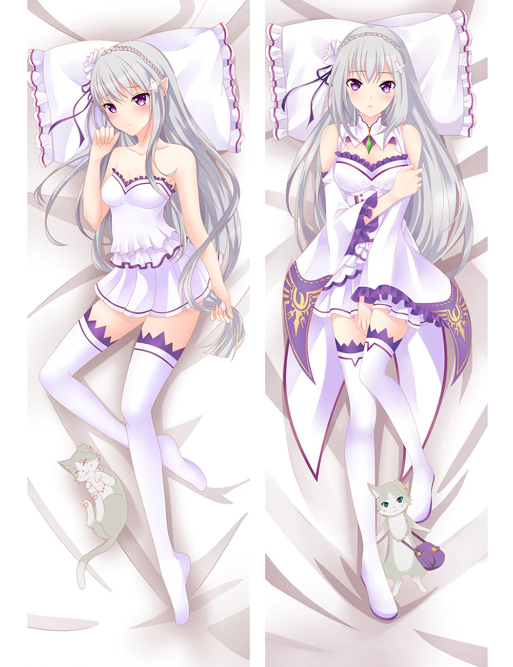 Может обновить аниме Re Zero Hajimeru Isekai Seikatsu Emilia Rem Ram Beatrice Подушка «Dakimakura» чехол обнимающий тело наволочка - Цвет: 68076