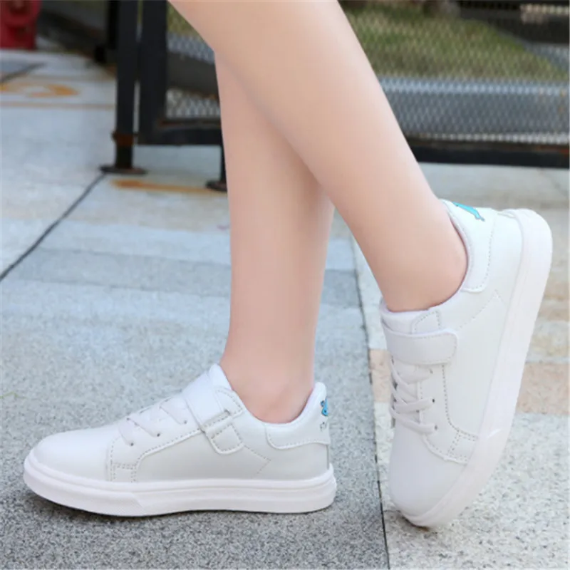 Модные детские кроссовки для девочек белая детская школьная обувь размер 25-36