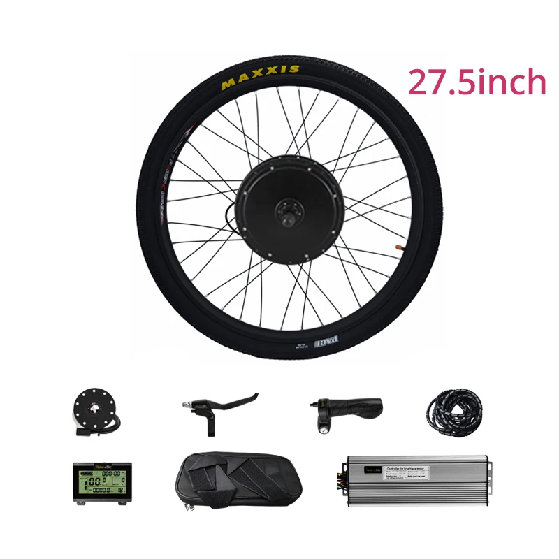 27.5-1500W-CST-LCD3 Комплект электродвигателя колеса 1500 Вт 48 В комплект для переоборудования электрического велосипеда 140 мм e велосипед набор для электрического велосипеда Мотор колеса 1500 Вт кассета - Цвет: 27.5-1500W-CST-LCD3
