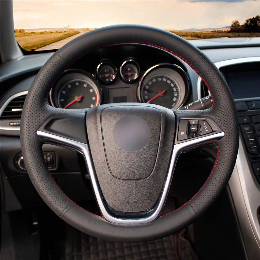 MEWANT черный чехол рулевого колеса автомобиля из искусственной кожи для Opel Astra J Meriva