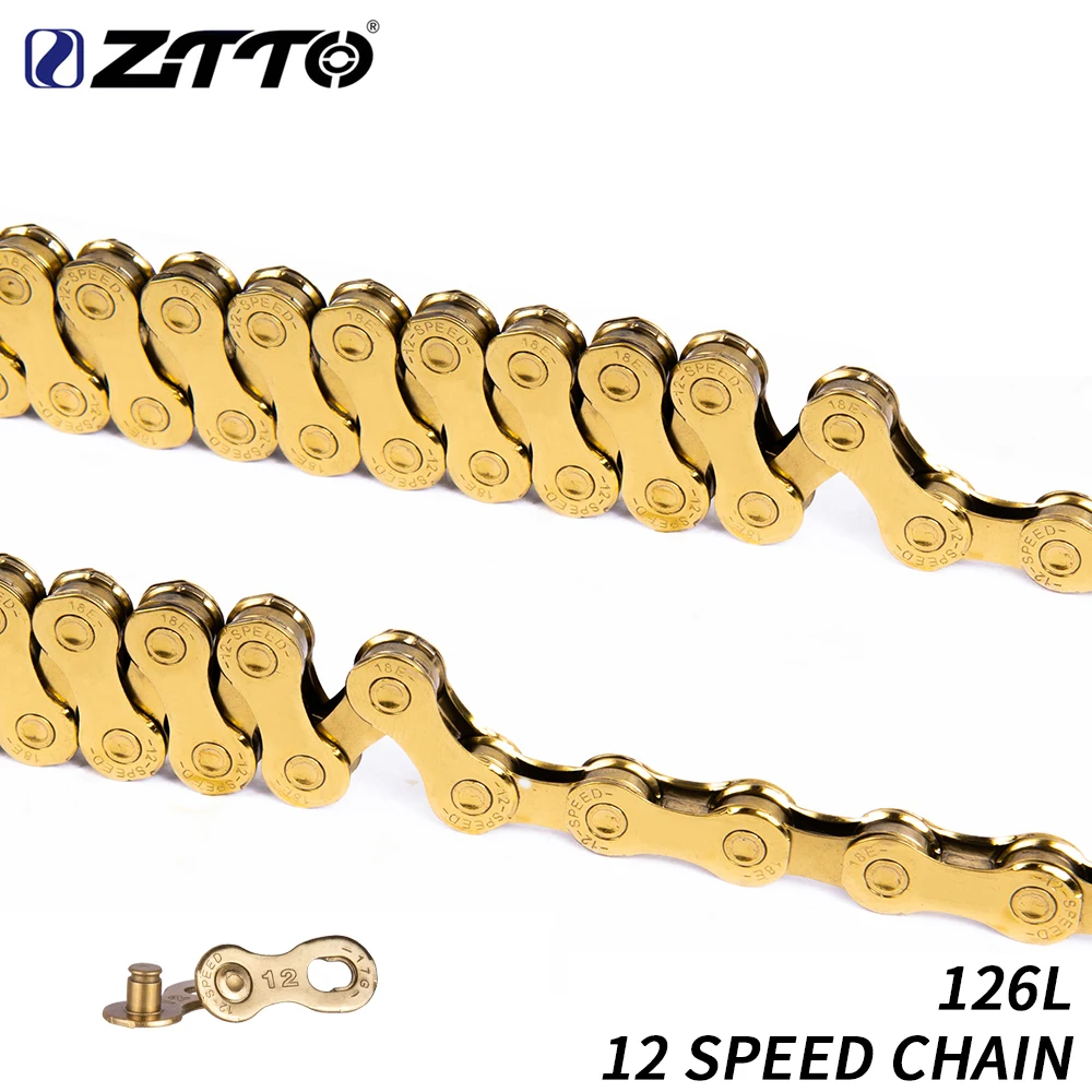 ZTTO 12 скоростная велосипедная цепь MTB Горная дорога велосипед 12s 24s золотые цепи с недостающим звеном для части K7 запчасти для велосипеда