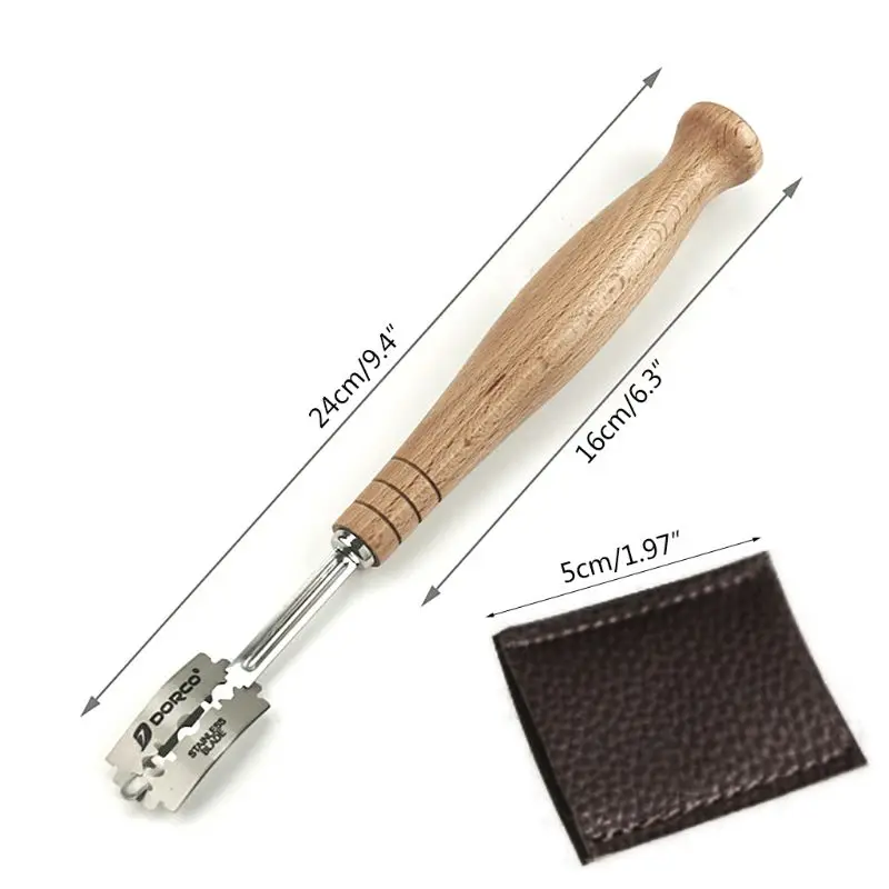 Специальный хлеб изогнутый дугой деревянная ручка для ножа 5 шт. сменные лезвия