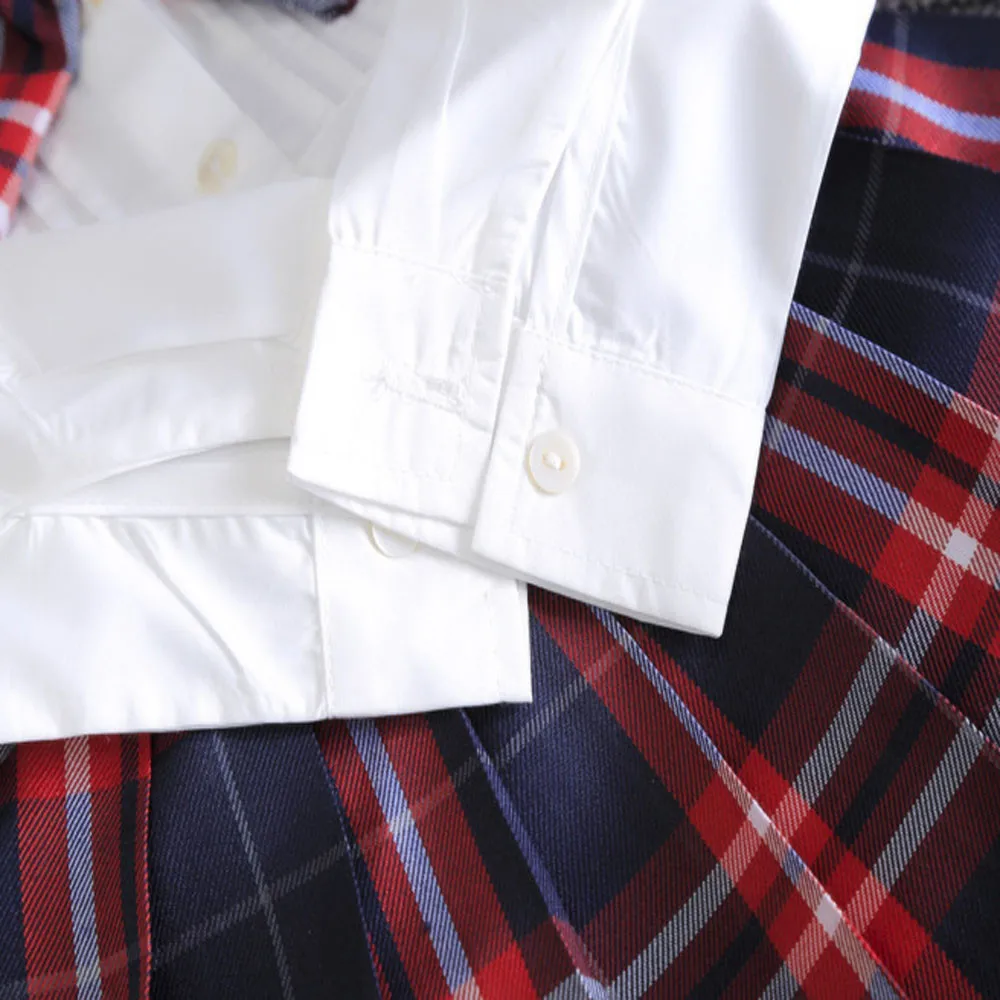 2019 Baby Girls Clothes Autumn Toddler Clothing Sets Lattice+Long Sleeve TShirt Outfits Set Children Dropshipping | Детская одежда и