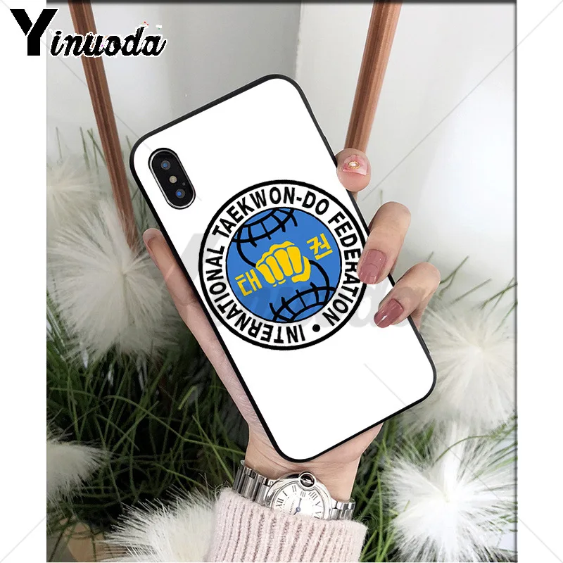 Yinuoda Kungfu тхэквондо ТПУ Мягкий силиконовый чехол для телефона чехол для iPhone X XS MAX 6 6S 7 7plus 8 8Plus 5 5S XR
