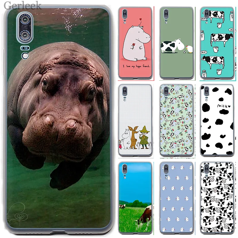 Чехол для телефона Aninal Hippo Cow Huawei P8 P9 P10 P20 Pro Lite 2015 2016 2017 P Smart Soft TPU|Чехлы-накладки| |