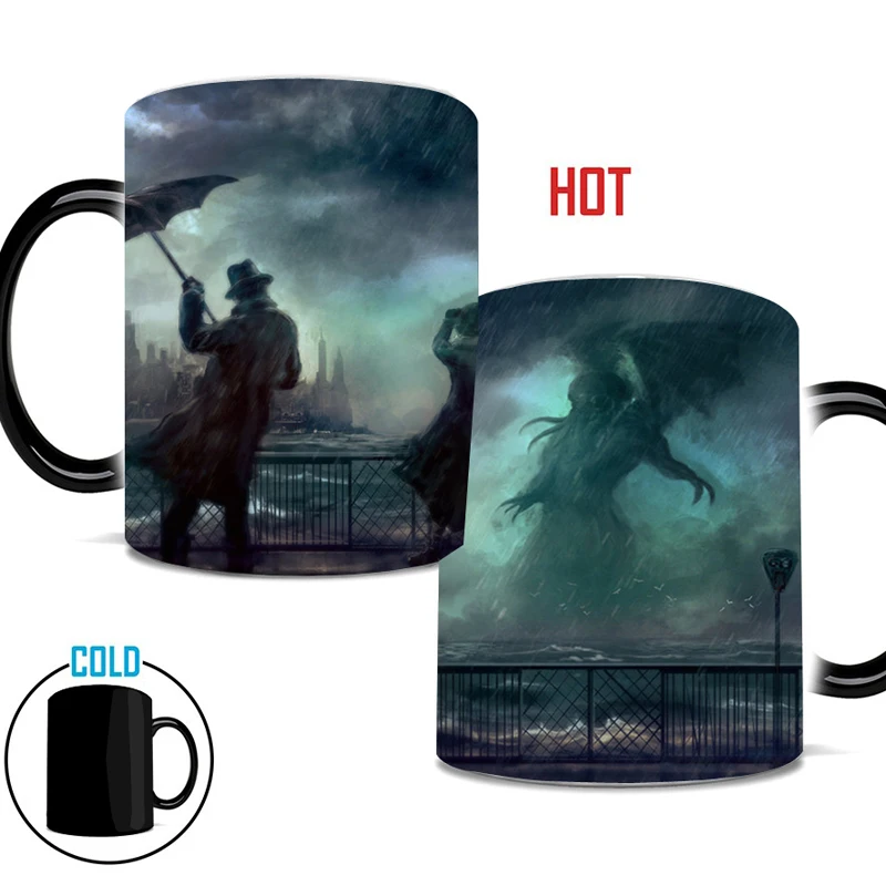 Cthulhu Волшебная кофейная кружка, чашки, меняющие цвет кружки для чая, молока, тепла, реактивные кружки, подарок, кофейная чашка, кружка