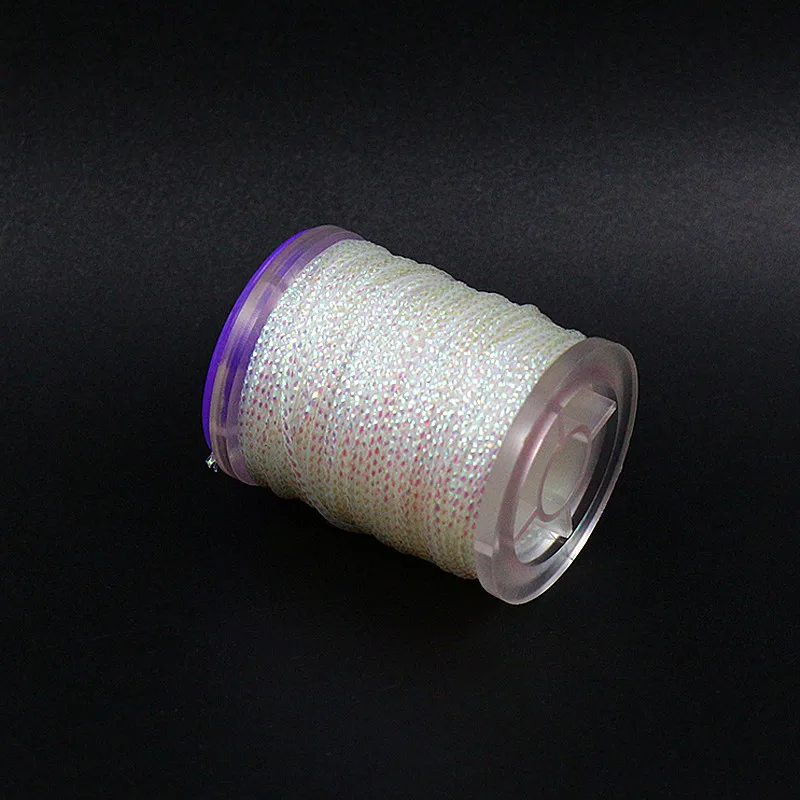 pearl white Горячее предложение, 12 цветов, 1 Катушка, круглая мишура, блестящая металлическая нить, миниатюрный шнур из майлара, синтетическая Chironomid Braid - Цвет: pearl white