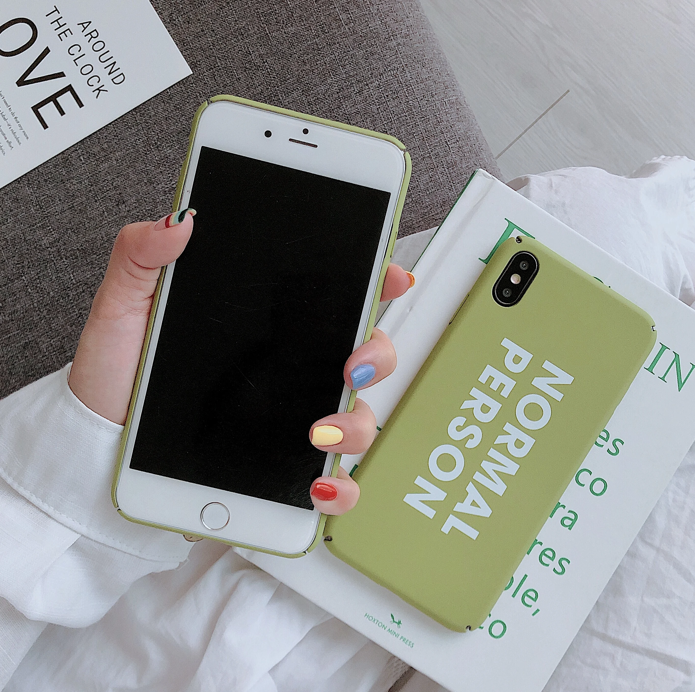 Жесткий чехол с буквами для iPhone 7 8 6 s Plus X R S Max телефона свежий простой маття