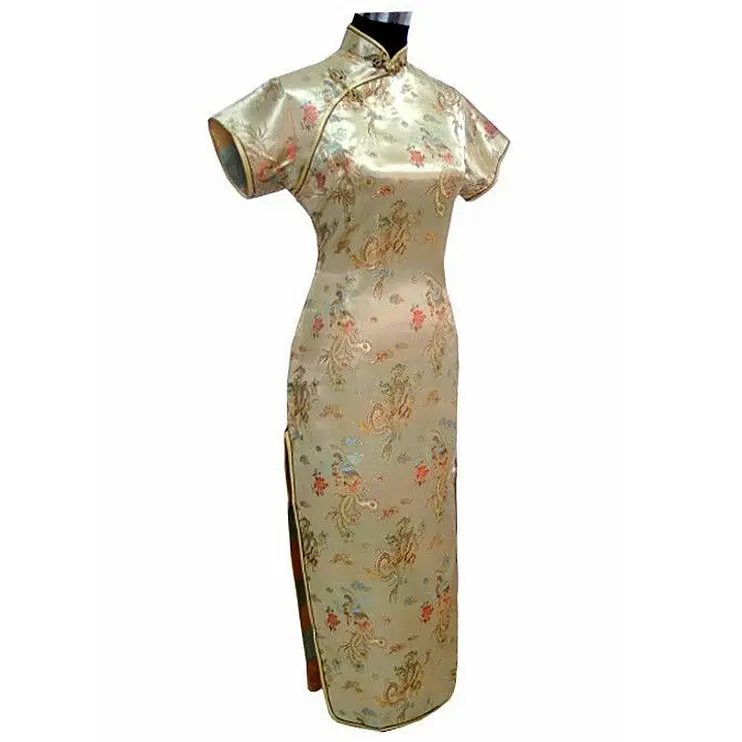Горячая Распродажа Черное женское длинное платье Ципао Vestido mujer традиционное