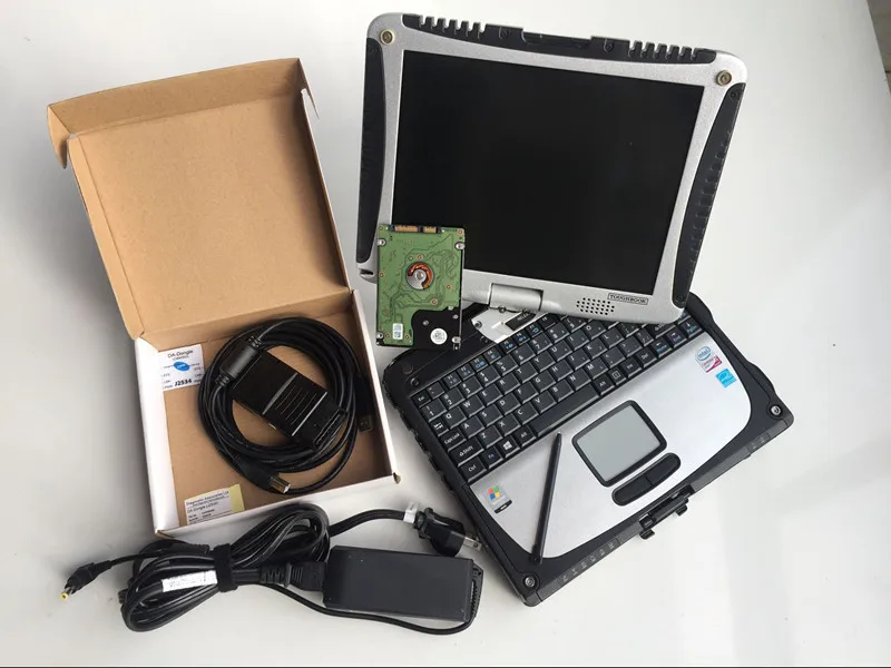 

DA-Dongle j2534 diagnostics device obd2 full interface software v145 hdd 160gb installed in laptop toughbook cf 19 touch screen