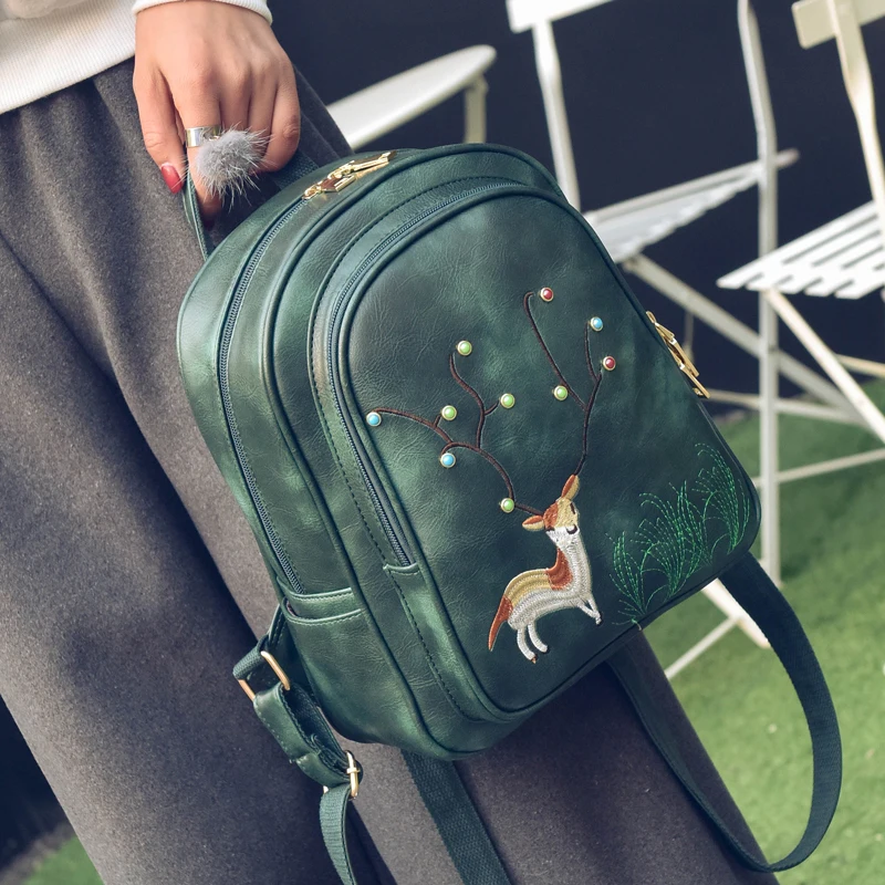 Рюкзак известного бренда женская сумка на плечо однотонные винтажные школьные