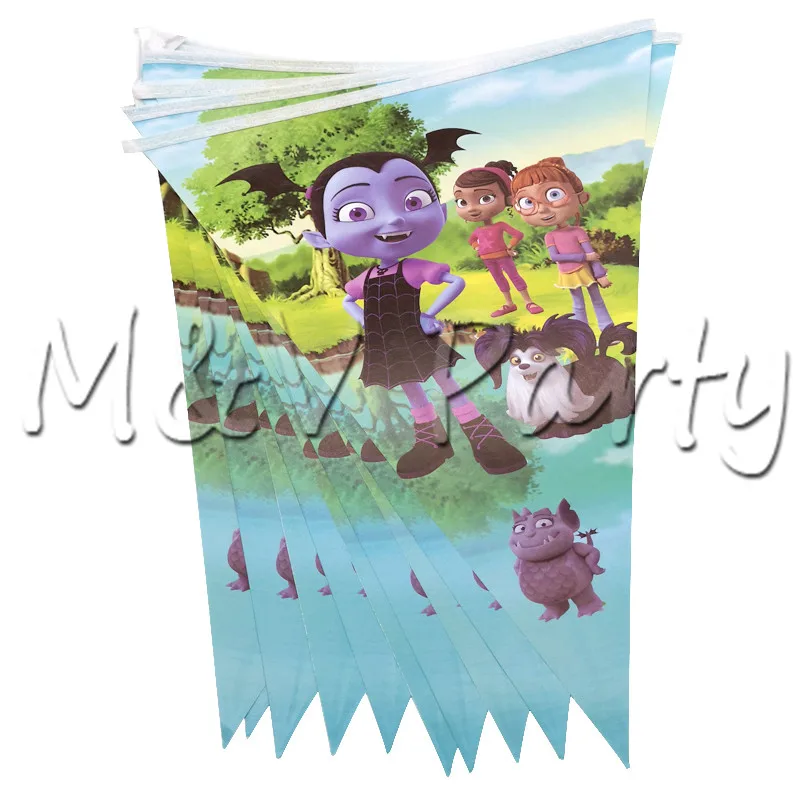 10 шт./лот мультфильм Vampirina девушка одноразовая тарелка набор флагов ребенок день