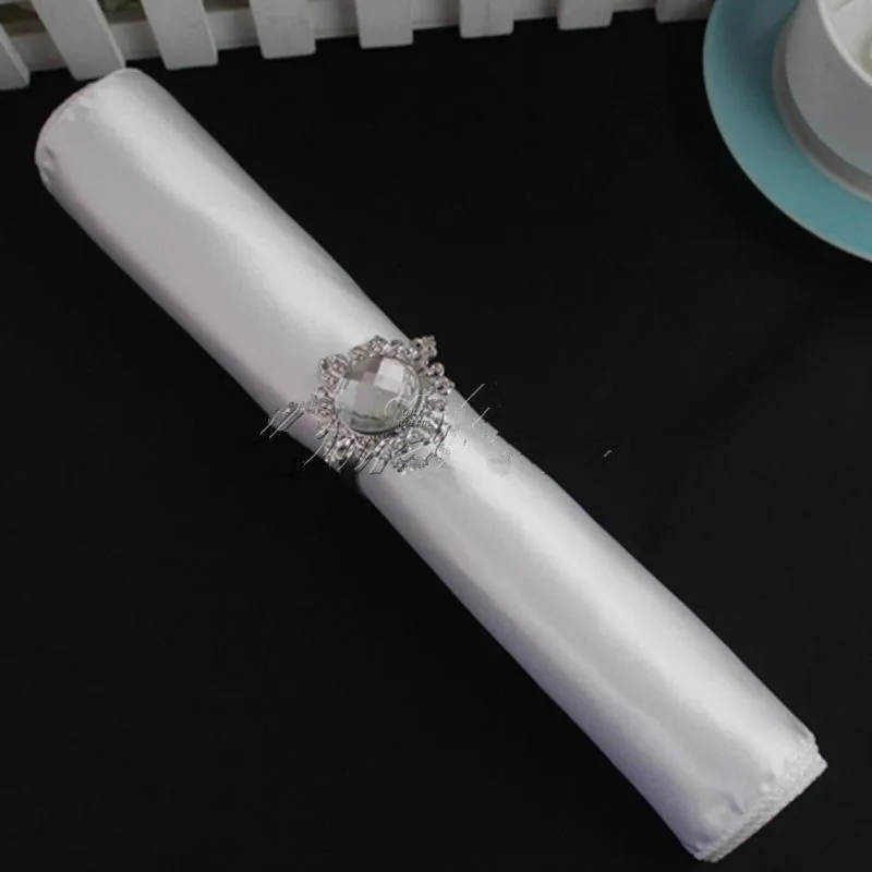 50White 12&quot Square Satin Dinner Napkins or Handkerchiefs Wedding Party Colors Favor Table Serviettes | Дом и сад