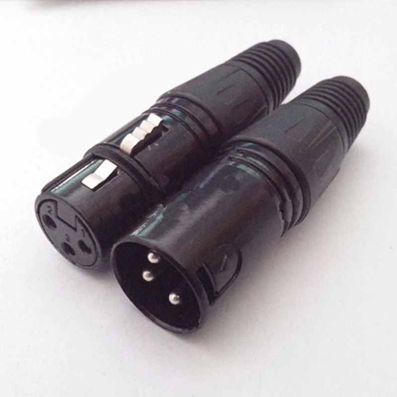 20 шт. микрофон 3 Pin XLR черный разъем Мужской Женский Разъем Mike|Соединители| |