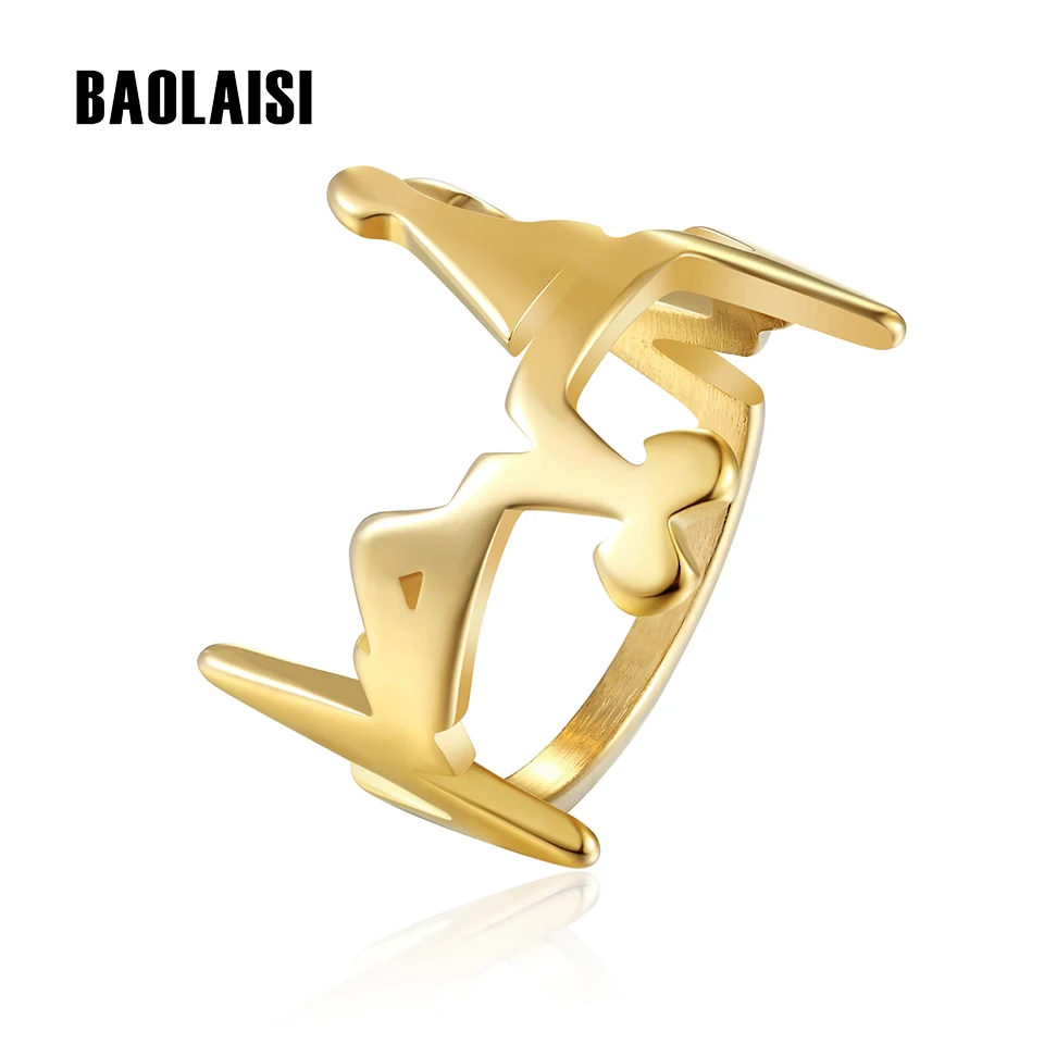 BAOLAISI 2018 брендовые новые золотые кольца для женщин Нерегулярные хипджоп/Рок 316L из