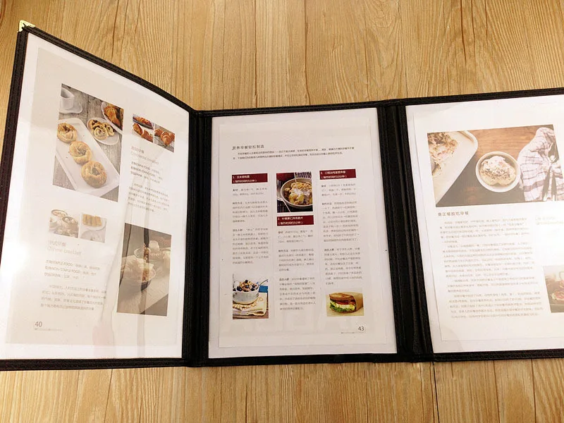 4 шт. в партии 3 листа черная обложка А4 из искусственной кожи и ПВХ пластика для