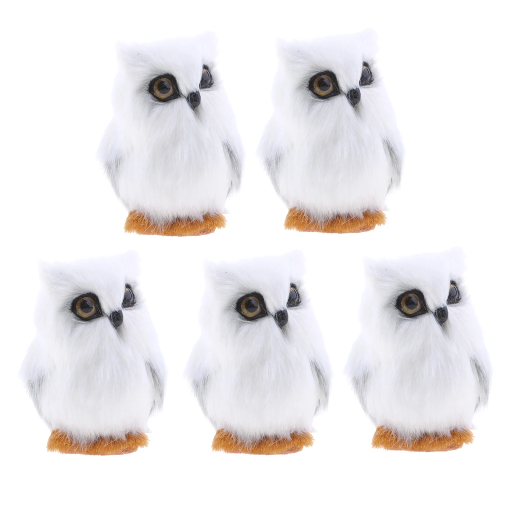 5 шт. имитация совы украшение для дома искусственная сова белый|Садовые статуи и