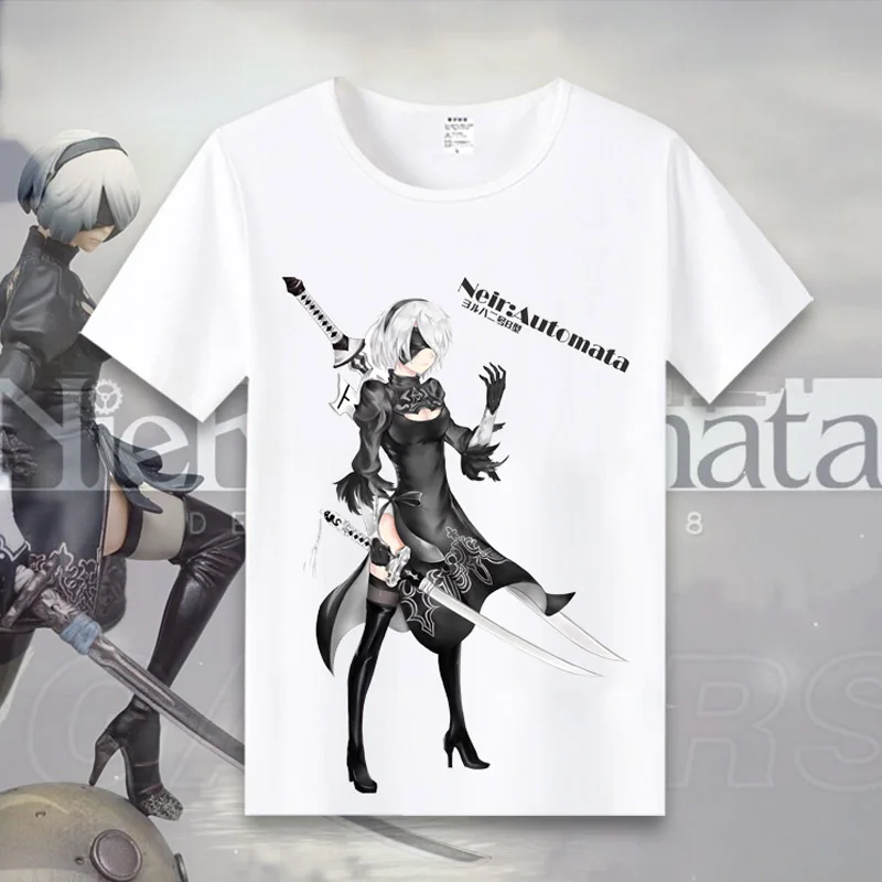 Футболки Coshome Game NieR Automata 2B костюмы для косплея футболка мужские и женские топы с
