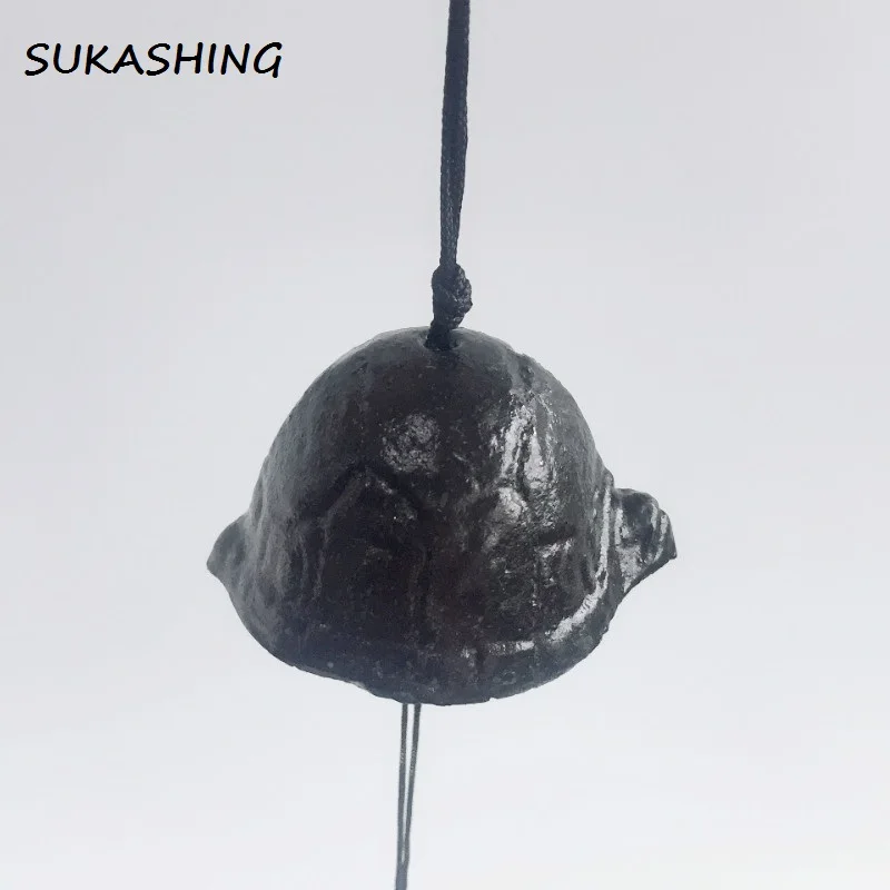 Японский стиль Furin Wind Chime Nanbu чугунная темно-зеленая черепаха Iwachu | Дом и сад