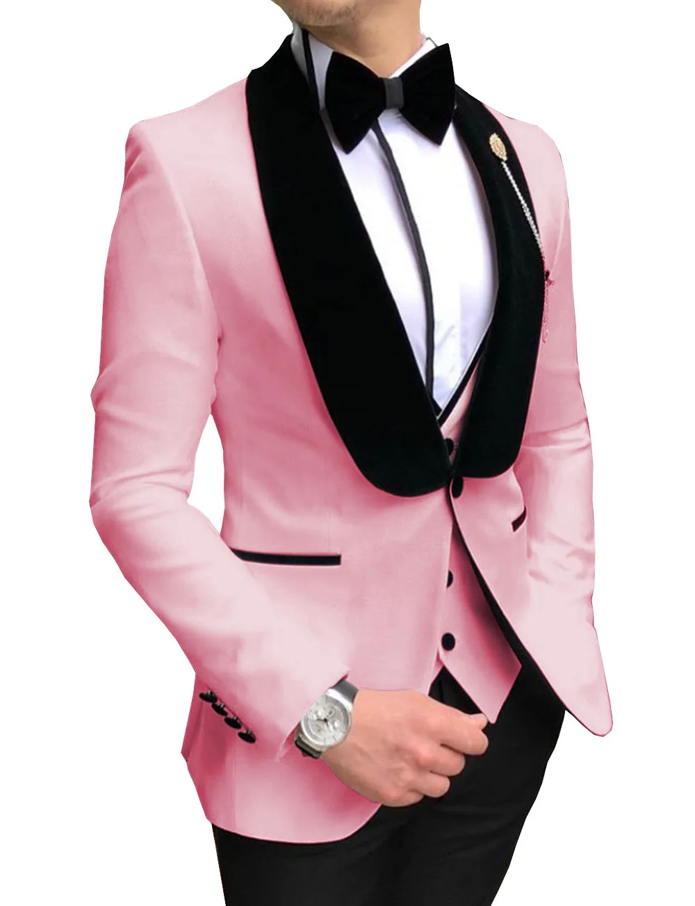 Мужские белые костюмы Slim Fit 3 шт. деловая куртка смокинг Блейзер джентльмен для свадьбы жених выпускного вечера Вечер(Блейзер+ жилет+ брюки