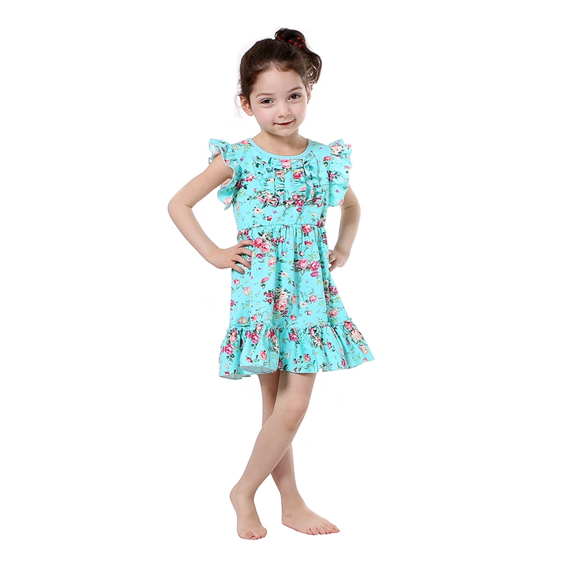 Новинка 2017 платье для девочек платья с цветочным принтом летняя Весенняя