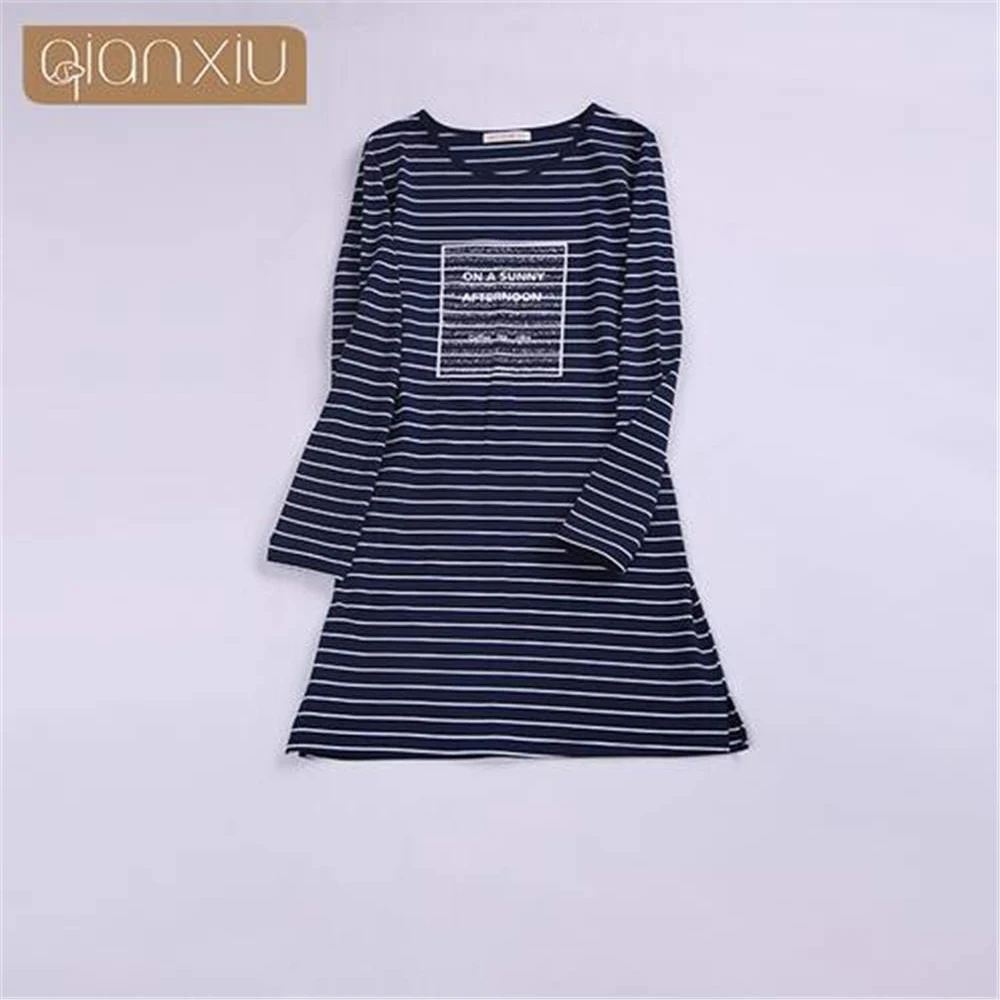 Qianxiu, осенние пижамы для мужчин, мужские пижамы, хлопковые, в полоску, пара пижам, с длинным рукавом, одежда для сна, Мужская пижама, набор для дома, для отдыха, подарок