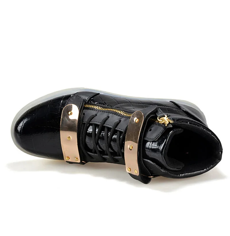 Модная мужская обувь с подсветкой 8 видов цветов светящаяся высоким берцем для