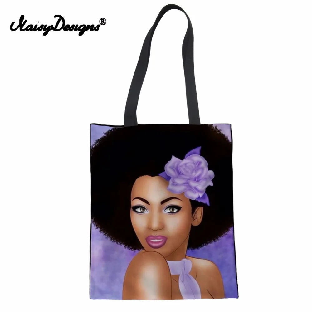 Холщовая многоразовая женская сумка для покупок с художественным принтом и