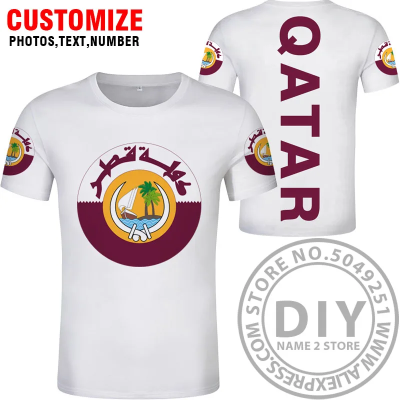 Style 5 STATE OF QATAR футболка diy изготовление под заказ имя номер qat футболка Национальный флаг qa арабский Страна Печать фото текст одежда - Цвет: Style 5