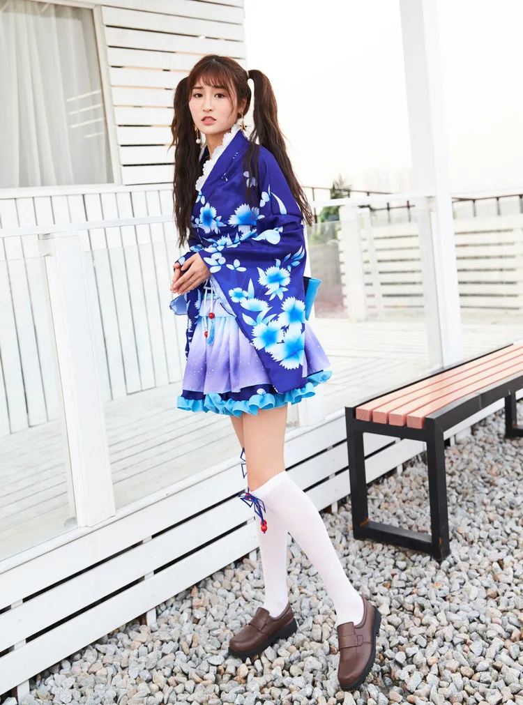 Летнее кимоно Lovelive card SR юката Zhenji cos банный халат пробуждение чистый bliss