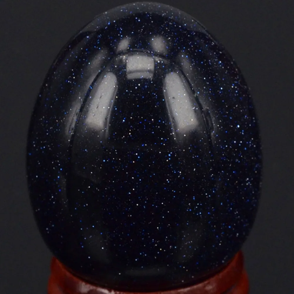 34x44 мм Красивый синий золотистый камень песок сфера лечение яиц ремесла рейки для