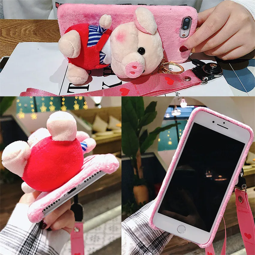 Чехол с мультяшной куклой для Iphone 11 Pro Max 11pro 8plus 7 6s plus милый пушистый теплый чехол