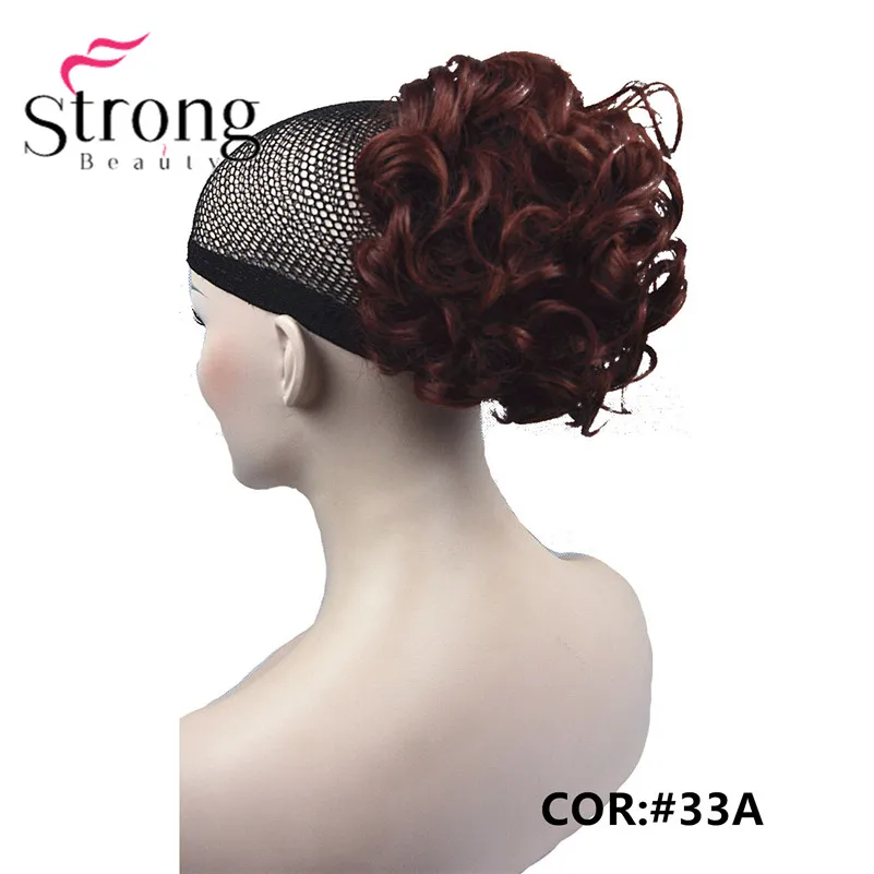 StrongBeauty, короткий конский хвост, накладные волосы, синтетические волосы, волнистые, на заколках, накладные волосы, цвет на выбор - Цвет: 33A