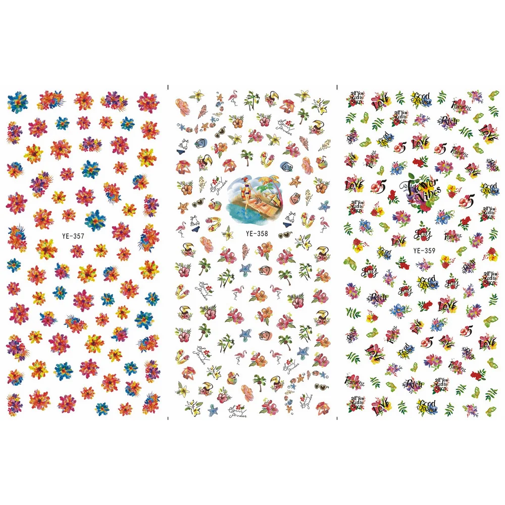 3 упак./лот переводная наклейка для дизайна ногтей наклейки на ногти цветок лоза