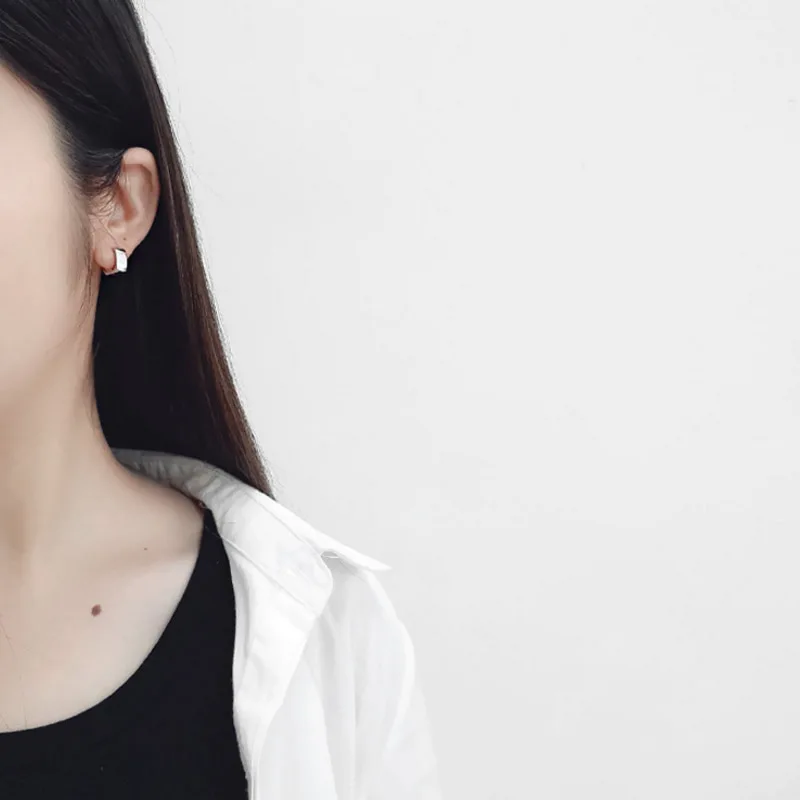 Подлинная 925 пробы Серебряная квадратная широкая Серьга для женщин | Украшения и