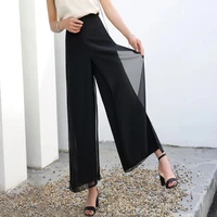 add new high waist wide legged women trousers brand pants sexy casual new year fashion pleated black loose relaxed cool easy