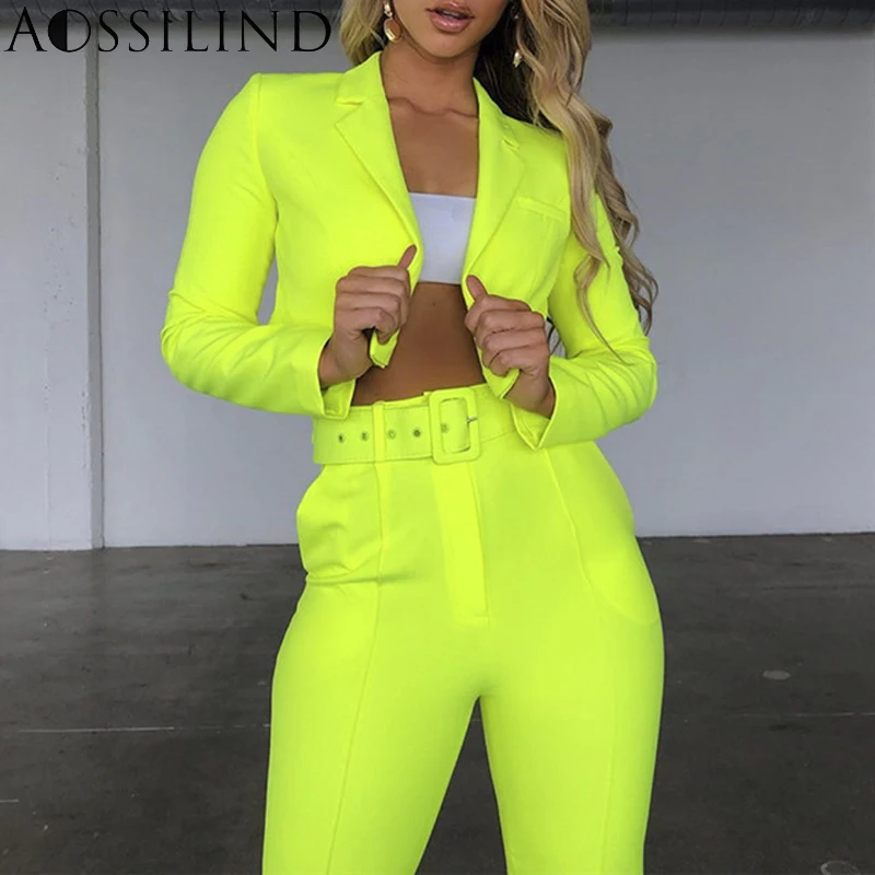 Осенний комплект из двух предметов AOSSILIND женские костюмы блейзер с длинным