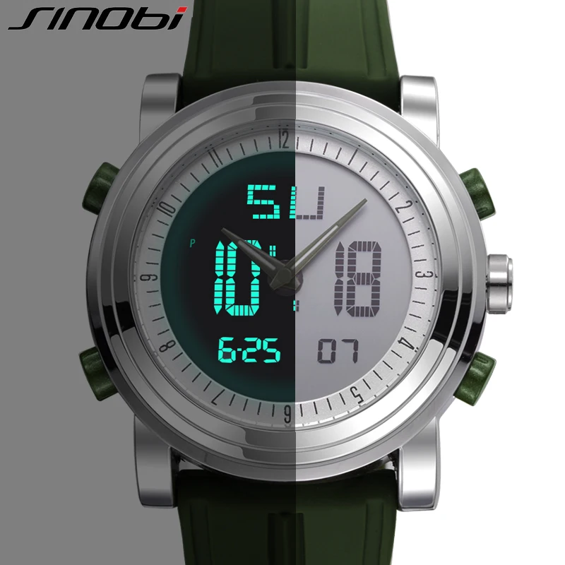 Sinobi топовые Роскошные мужские часы 2020 модные спортивные кварцевые с двойным