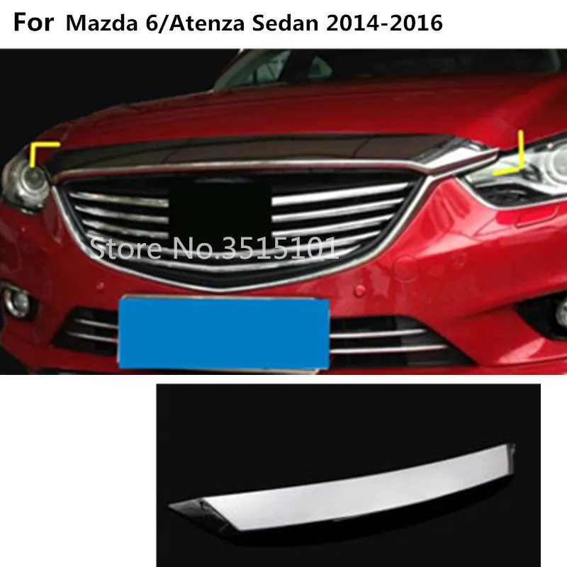 Car Cover Bumper Engine ABS Chrome Trim Front Grid Grill Grille Frame 1pcs For Mazda 6/Atenza Sedan 2014 2015 2016 2017 2018