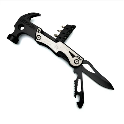 Out Door Multi Claw Hammer with Screw Deriver and Knife Camping Multi-tools EDC Tools Multifunction