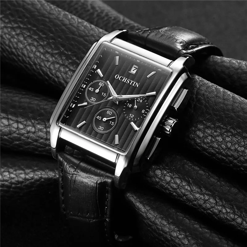 Часы наручные мужские кварцевые в стиле милитари с кожаным ремешком|clock brand|clock